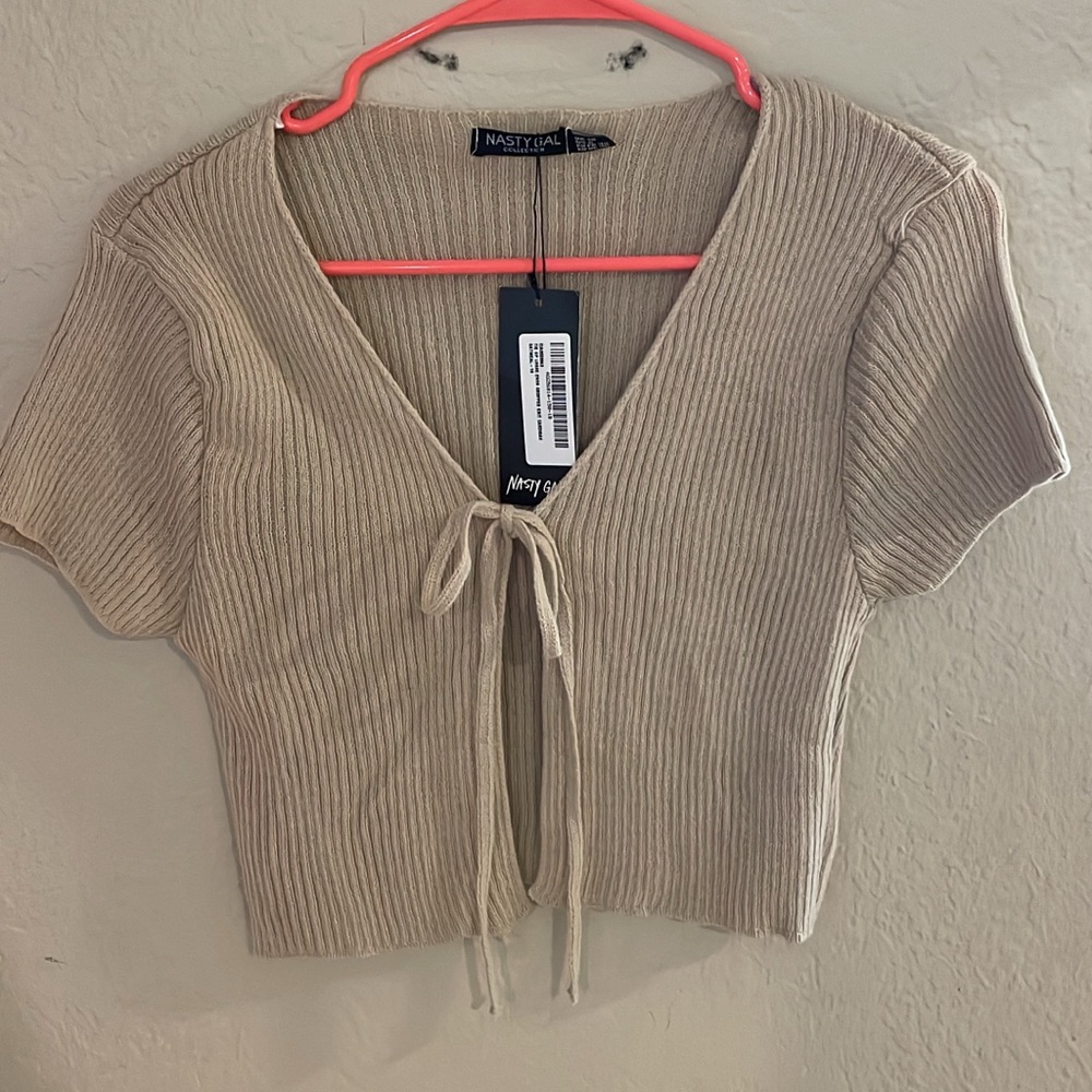 Cropped knit cardigan